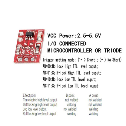 TTP223 Touch Key Switch Module Touching Button Self-Locking/No-Locking Capacitive Switches Single Channel Reconstruction