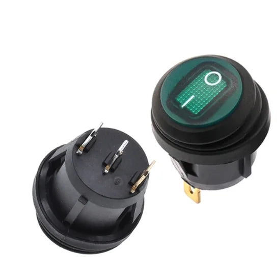 5PCS ON/OFF Round Waterproof Boat LED Rocker Switch Light 12V 220V Power Button Switch On Off On Toggle Boat