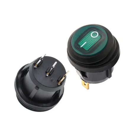 5PCS ON/OFF Round Waterproof Boat LED Rocker Switch Light 12V 220V Power Button Switch On Off On Toggle Boat