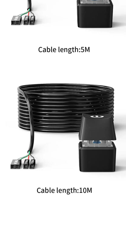TEUCER 1.65/5/10m LED Lights Computer Desktop Switch PC Motherboard External Start Power Button Extension Cable for Home Office