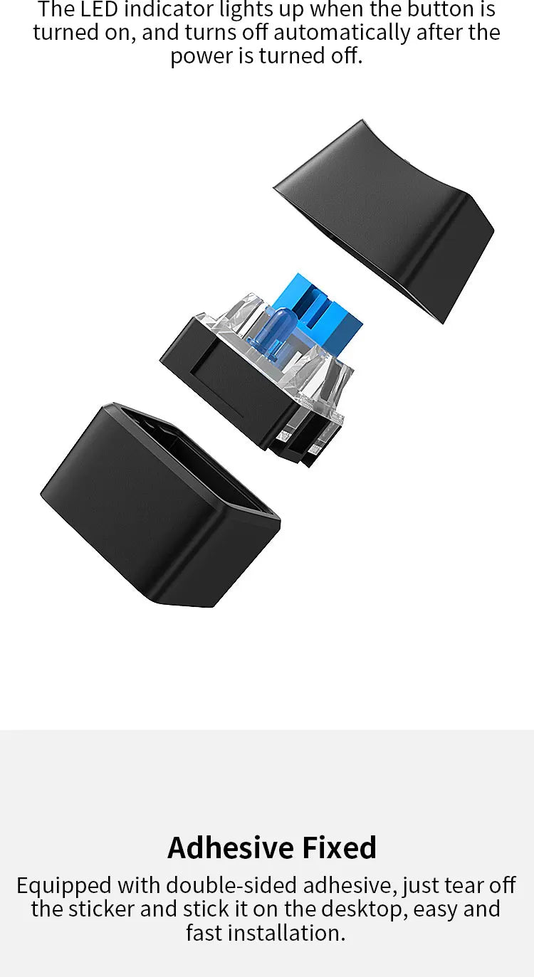 TEUCER 1.65/5/10m LED Lights Computer Desktop Switch PC Motherboard External Start Power Button Extension Cable for Home Office