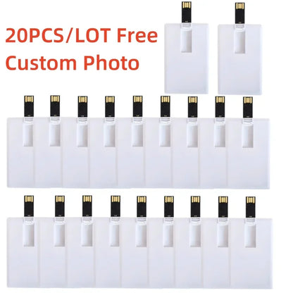 20 PCS/LOT USB Credit Card 2.0 3.0 pendrive 1GB 2GB 4GB 8GB 16GB 32GB 64GB 128GB memorias cle memory stick Business Card usb