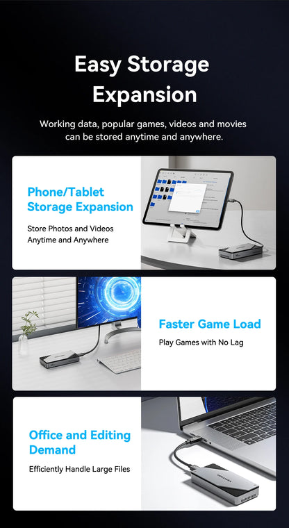 Vention 40Gbps M.2 NVMe SSD Enclosure Case M.2 to USB 4.0 Adapter for M.2 NVME USB Type C Gen External Enclosure SSD Box Case