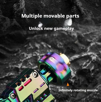 Mini Metal EDC Stress Relief Toy Pistol Guns Eject Fidget Roller Spinner Mechanical Slider Ratchet Wheel Paragraph Ring Adults