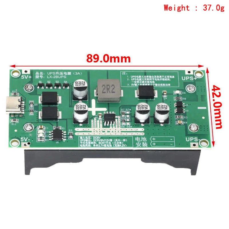 Type-C 15W 3A 18650 Lithium Battery Charger Module DC-DC Step Up