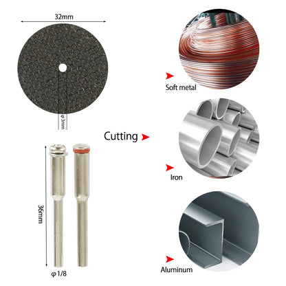 6-32Pcs Mini Circular Saw Blade Set Sanding Grinding Wheel Cutting Disc for Dremel Accessories Metal Cutting Rotary Tools
