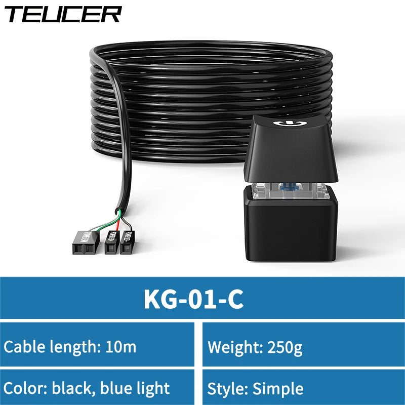 TEUCER 1.65/5/10m LED Lights Computer Desktop Switch PC Motherboard External Start Power Button Extension Cable for Home Office