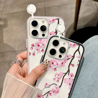 2 in 1 Candy Color Phone Case For iPhone 11 16 17 Pro Max 13 15 14 12 17 Air 17promax Soft TPU Transparent Flower Funda Cover