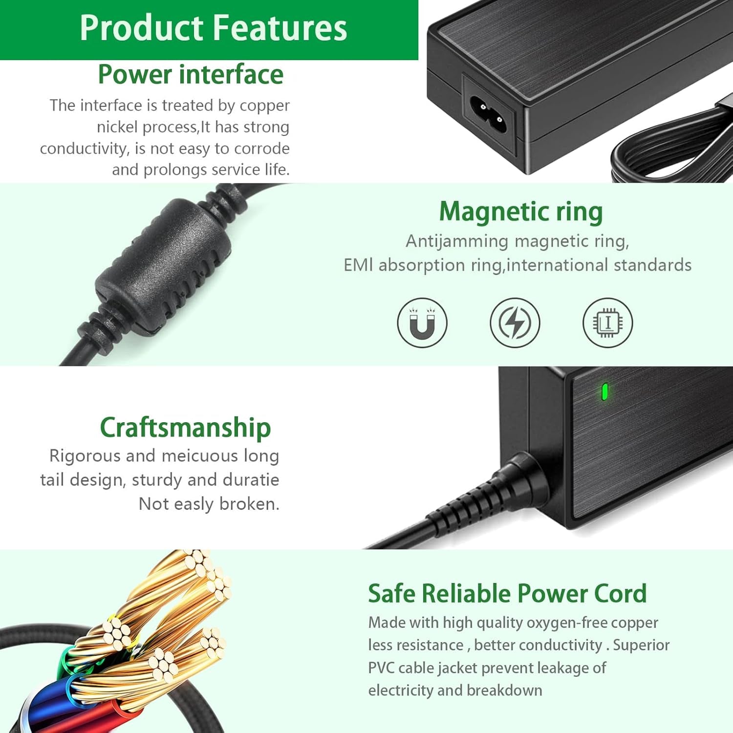 12V 5A Power Supply 60W Adapter, Fit for 12 Volt LED Light Strips LCD Monitor CCTV Camera Security System Router. AC 100-240V to DC 12V 5A 4A 3A 2A Converter Cord with 8 Tips.