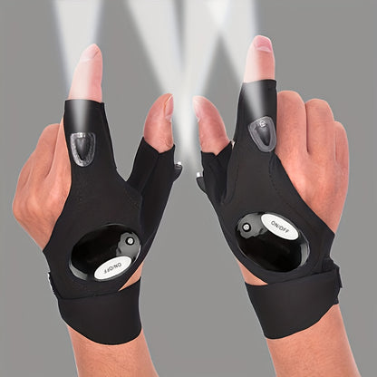 1/2pcs LED Flashlight Gloves - Hands-Free Lights for Camping, Fishing, and Outdoor Activities, Perfect Fathers Day Gifts for Men, Him, Dad, Boyfriend, and Cool Gadgets for Hotel and Natatorium