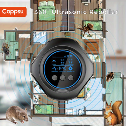 1pc, Cappsu Upgraded Rodent Repellent, 360° Ultrasonic Pest Repeller With Flashlights & PIR, Humane Mouse Traps Effectively Repel Mouse/Squirrel/Spider/Bat For Attics, Houses, Barns, Family & Pet Safe, Pest Control, Househol