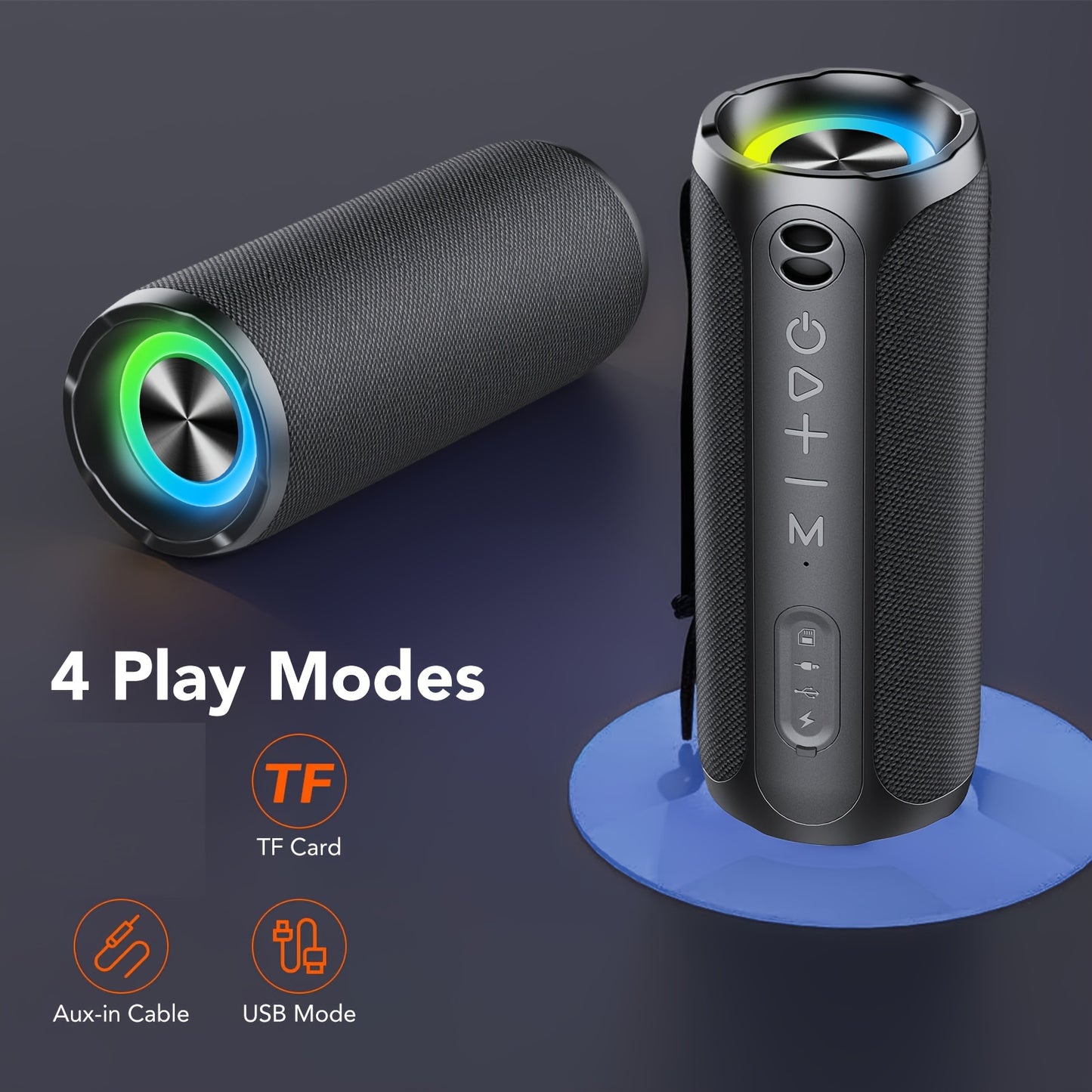 Wireless Speaker With HD Sound, Portable Wireless Speaker Up To 24H Playtime, TWS Pairing, BT5.3, For Home/Party/Outdoor/Beach, Electronic Gadgets, Birthday Gift (Black)