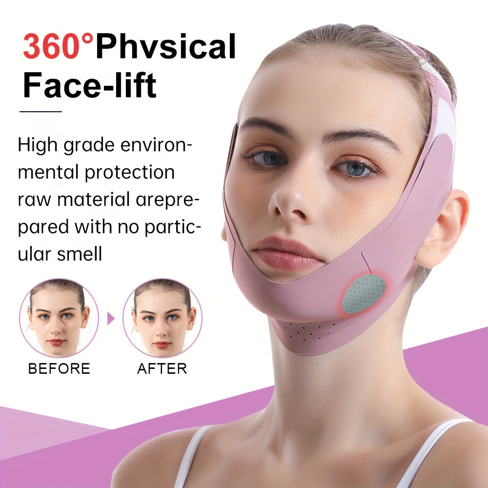 Graphene Technology Breathable Facial Lifting Strap, Double Tightening V-Face Shaping Mask, Physical Double Chin Reducer, Reusable, Portable for Home Use, Same As Used in Beauty Salons