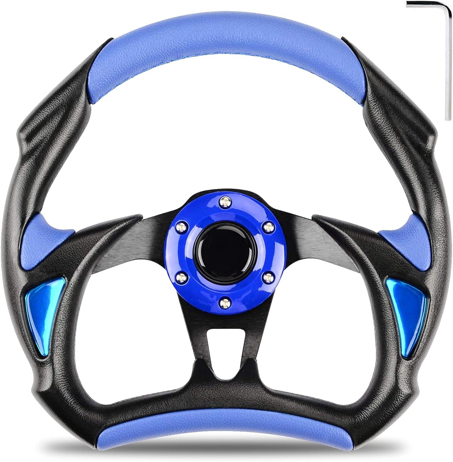 Golf Cart Steering Wheel Universal for Club Car DS and Club Car Precedent EZGO Yamaha Golf Carts Cool Racing Style Steering Wheel(Blue)