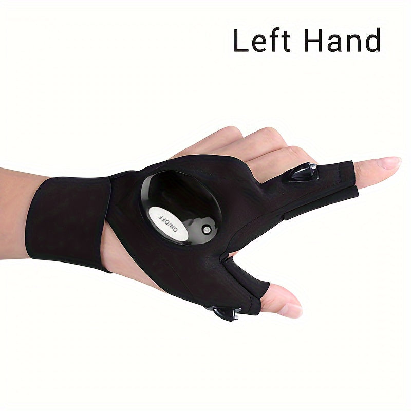 1/2pcs LED Flashlight Gloves - Hands-Free Lights for Camping, Fishing, and Outdoor Activities, Perfect Fathers Day Gifts for Men, Him, Dad, Boyfriend, and Cool Gadgets for Hotel and Natatorium