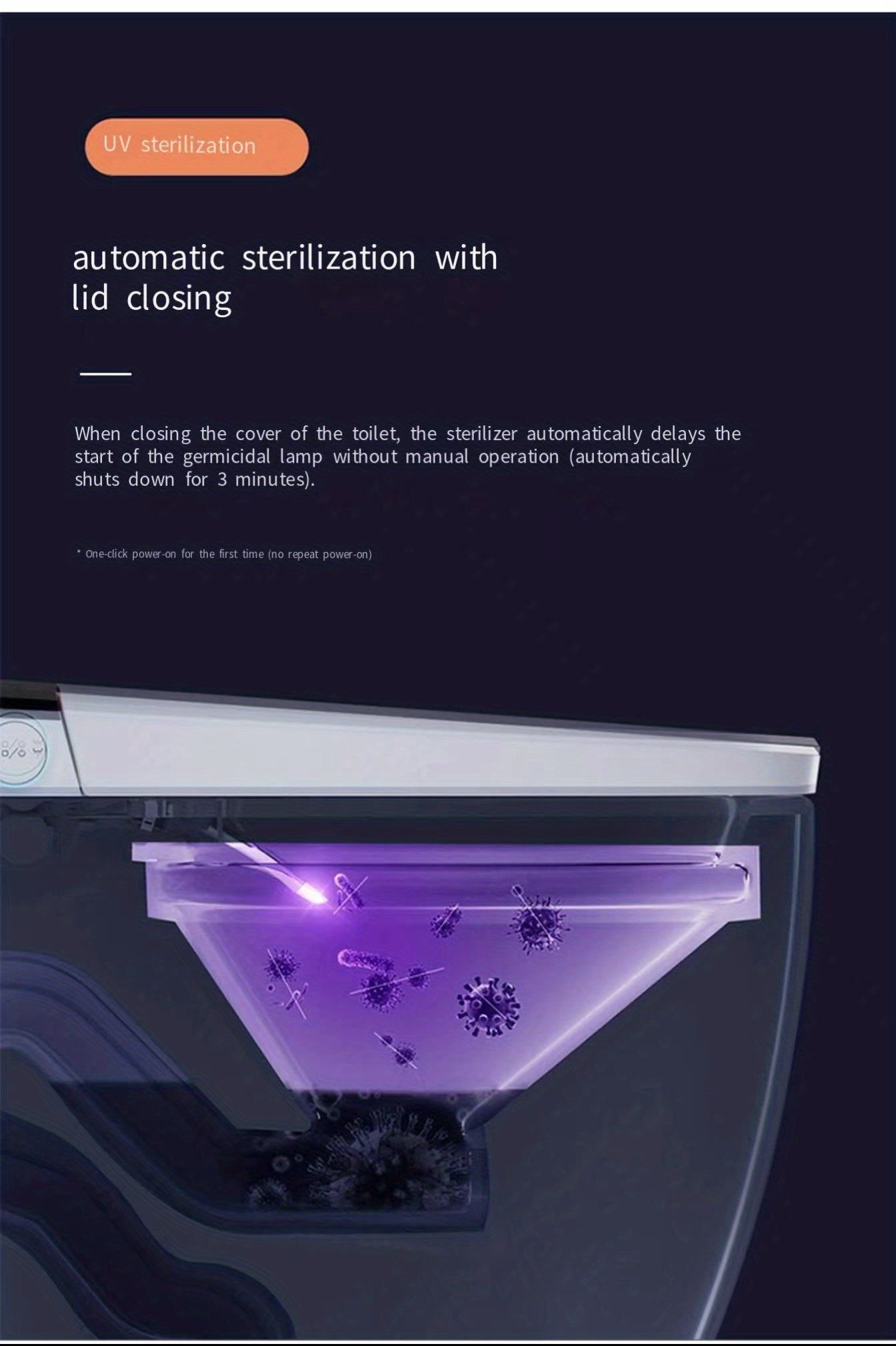 Aroma Bliss UV Toilet Disinfection Lamp - Advanced Odor Eliminator & Air Purifier - Compact, LED Ultraviolet Germicidal Technology for Home Sanitation