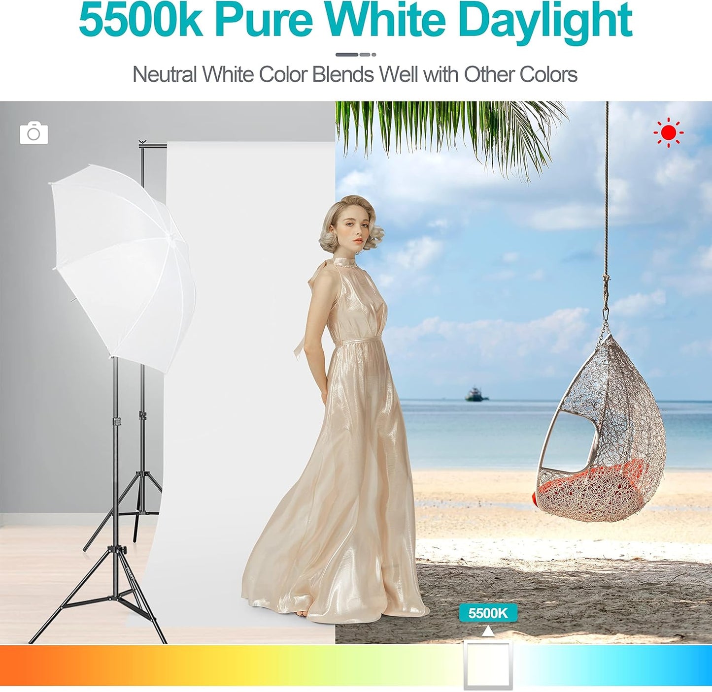 Full Spectrum Light Bulb, 105W Spiral CFL 5500K Daylight for Softbox Lighting Kit, Replacement Lamp for Photography Photo Video Studio, Household Use, Portrait Shooting -1PACK