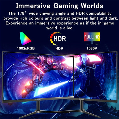 24 Inch FHD 1080P IPS Gaming Monitor Plus - Fast 165Hz Refresh Rate, 1ms Response Time, FreeSync Technology, 100% sRGB Color Gamut, HDR Support, HDMI and DP Connectivity, Built-in Speaker, Tilt Adjustable, VESA Mountable - Id
