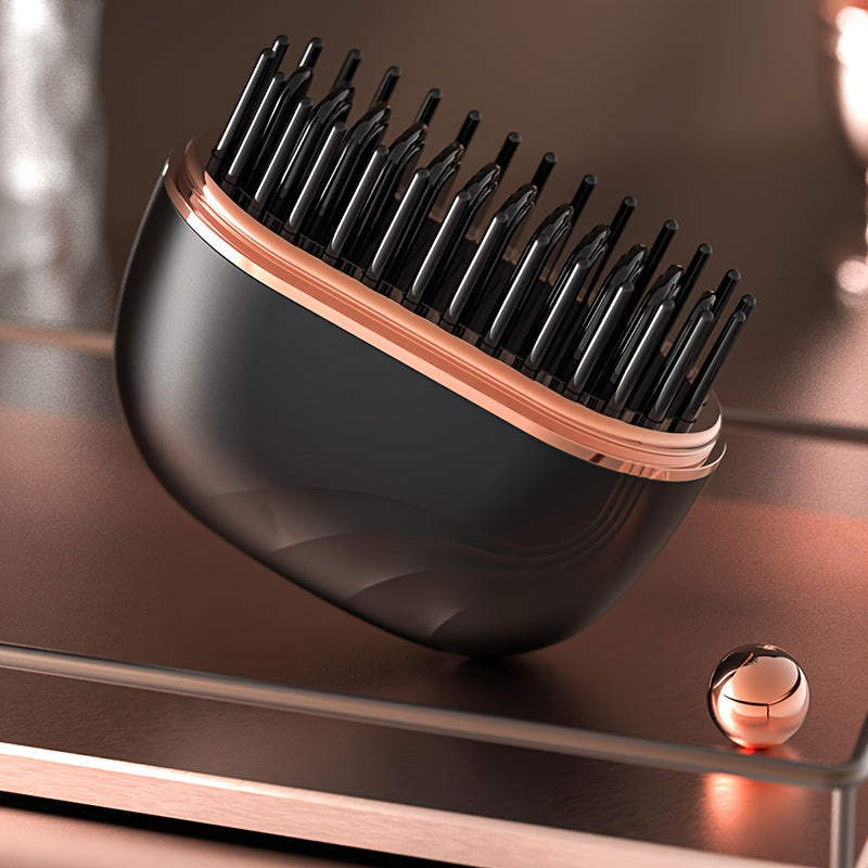 Mini Portable Wireless Hair Straightener with USB- Heating Plates, 3-Temperature Settings & Volumizing for straightening wet/Dry Hair - Compact Styler for Travel, On-the-Go Smoothing (Copper Heating Tech)