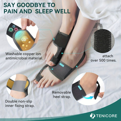 Tech Love Bunion Corrector For Women Men Big Toe 1 Pair, Adjustable Bunion Splint With 2 Angle Bar, Bunion Pads, Toe Straightener With Double Non-slip Strap For Day Night Support