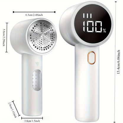 Electric Lint Remover, Fabric Shaver, USB Rechargeable Sweater Shaver, Power Lint Shaver, LED Display, Fuzz Remover, Portable Hairball Trimmer For Clothes, Bedding, Furniture, Carpet, Sofa, Cleaning Supplies, Household Gadget