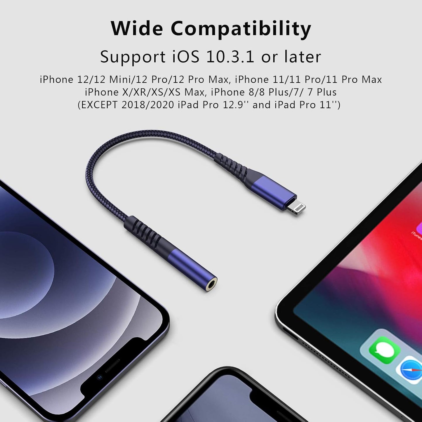 Headphone Jack Adapter for Iphone [Apple Mfi Certified] Lightning to 3.5Mm Headphone Adapter Earbuds Audio Converter Compatible for Iphone 13/13 Pro Max/12/12 Pro Max/11/11 Pro/Se/X XR XS 8P 7