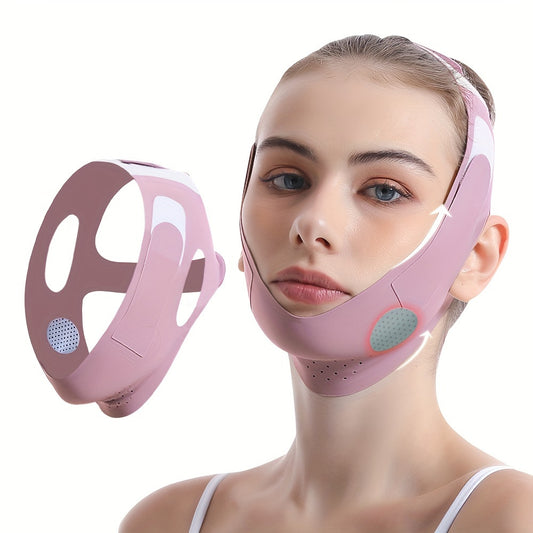 Graphene Technology Breathable Facial Lifting Strap, Double Tightening V-Face Shaping Mask, Physical Double Chin Reducer, Reusable, Portable for Home Use, Same As Used in Beauty Salons