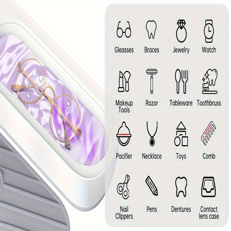 Professional 360° Deep Cleaning Machine - 45kHz Soundwave Technology, Chemical-Free, Safe for All Jewelry & Makeup Brushes, with High Frequency Vibration & Temperature Control