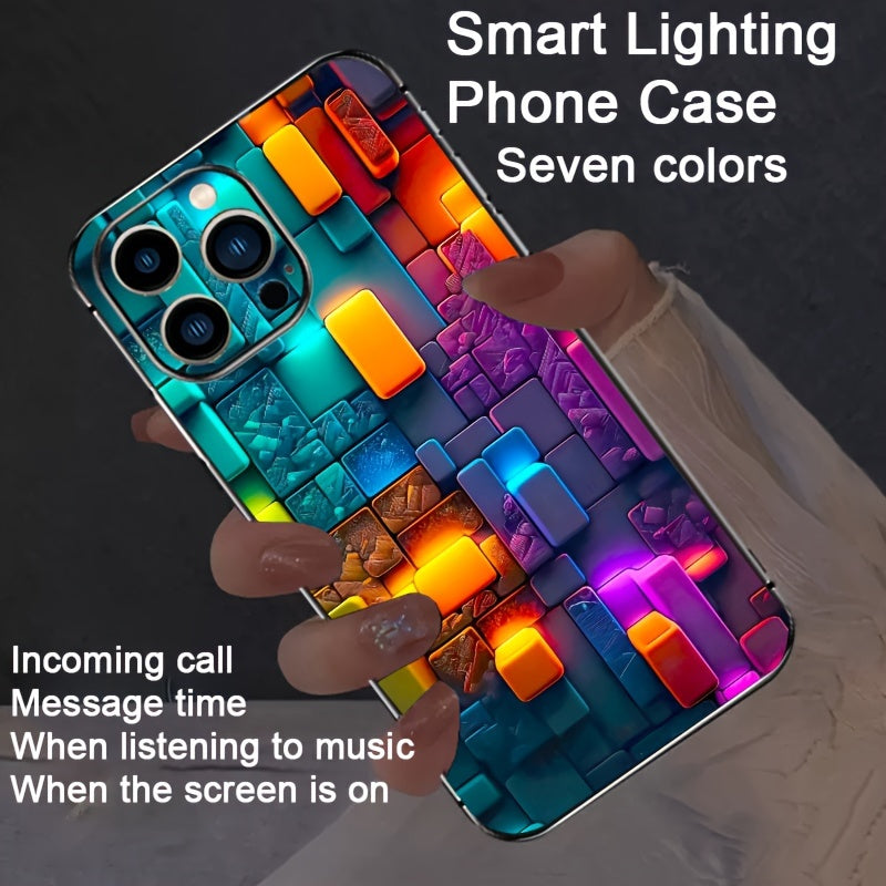 Light-emitting sound control TPU mobile phone case suitable for Samsung S23 Ultra/S22/S24 Plus/ip15promax/ip14promax/ip13promax - luminous technology, elegant daytime design, enhanced night visibility - 1 piece
