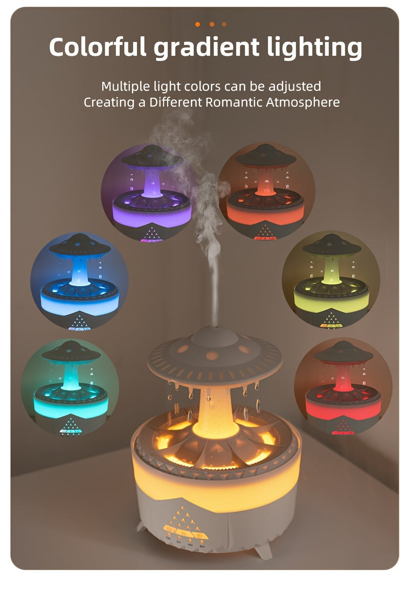 Large Capacity Volcanic Spray Atomizer - Intelligent Simulation Water Drop Humidifier and Flame Aroma Diffuser for Home - Advanced Mist Technology, Whisper Quiet, Easy to Clean, and Automatic Shut-Off
