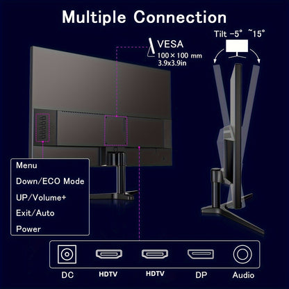 24 Inch FHD 1080P IPS Gaming Monitor Plus - Fast 165Hz Refresh Rate, 1ms Response Time, FreeSync Technology, 100% sRGB Color Gamut, HDR Support, HDMI and DP Connectivity, Built-in Speaker, Tilt Adjustable, VESA Mountable - Id