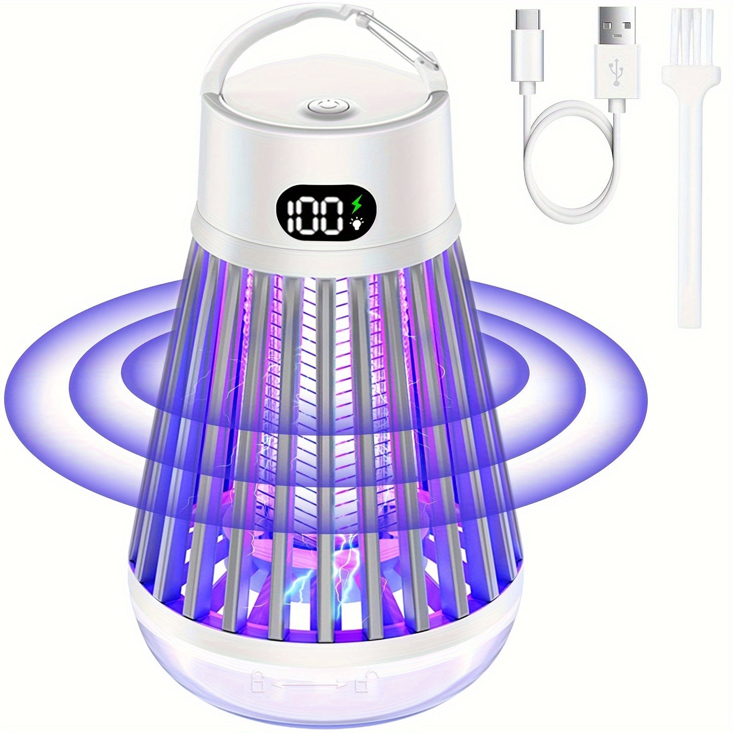 1pc, Bug Zapper, Outdoor And Indoor Insect Killer - Rechargeable Mosquito And Fly Trap, USB LED Light Trap Portable Cordless Electric Mosquito Killer Lamp, Household Backyard Camping Patio Insect Killer, Pest Control, Househo