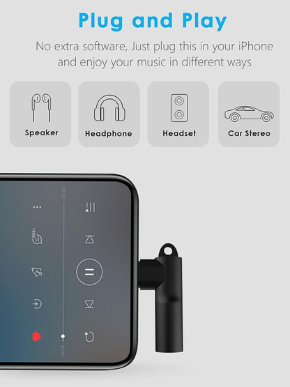 Lightning to 3.5 Mm Headphone Jack Adapter, 3 Pack Apple Mfi Certified Iphone Headphones Adapter Aux Dongle Cable Adaptor Earphone Audio Converter for Iphone 13 12 11 Pro Max 7 8 plus SE X XR