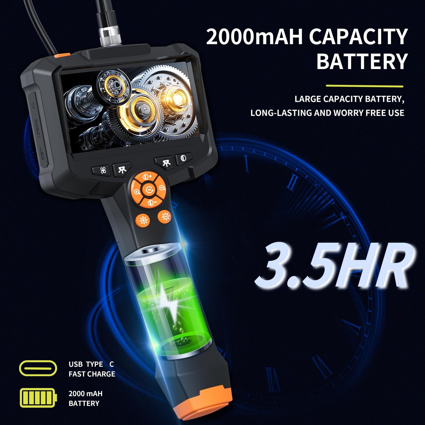 16.5ft Borescope Camera With Light, 4.3"/2.4" Endoscope Camera With Light, IP67 Waterproof Endoscope, 1080 HD Inspection Camera, Snake Camera, Endoscope Camera Gadgets For Men