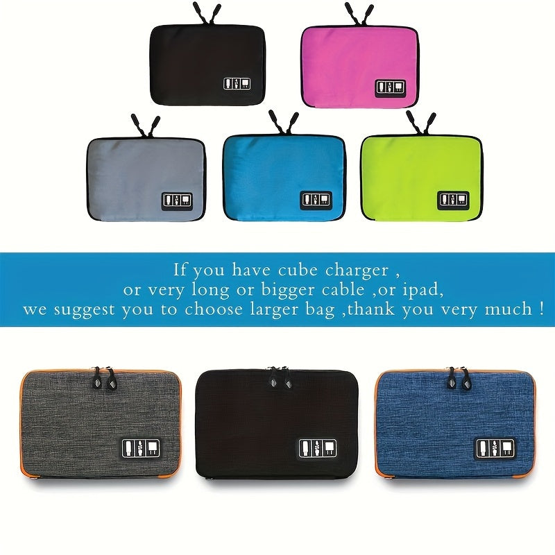 Electronics Accessories Organizer Bag,Portable Tech Gear Phone Accessories Storage Carrying Travel Case Bag, Headphone Earphone Cable Organizer Bag (M, Black)