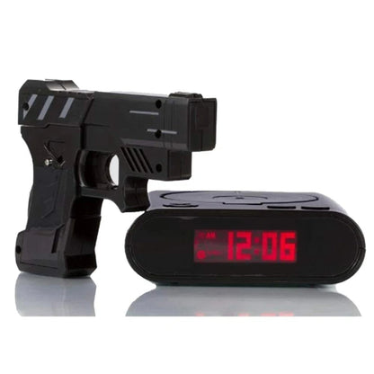 Gadget Target Laser Shooting Gun Alarm Clock Digital Electronic Desk Clock Table Watch Nixie Clock Snooze Target Gaming Clock