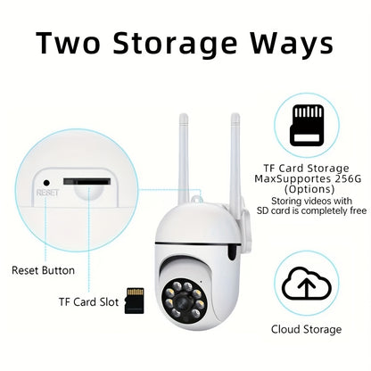 1pc Jooan Wifi Camera | 1080P Full Hd, Night Vision, 2-Way Audio, Ptz Technology, Led Lights, Cloud Storage Support, 2.4G Wi-Fi, Suitable for Indoor And Outdoor Use, Home And Office Security Camera