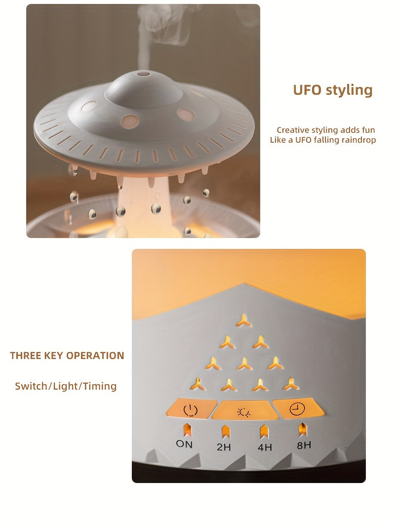 Large Capacity Volcanic Spray Atomizer - Intelligent Simulation Water Drop Humidifier and Flame Aroma Diffuser for Home - Advanced Mist Technology, Whisper Quiet, Easy to Clean, and Automatic Shut-Off