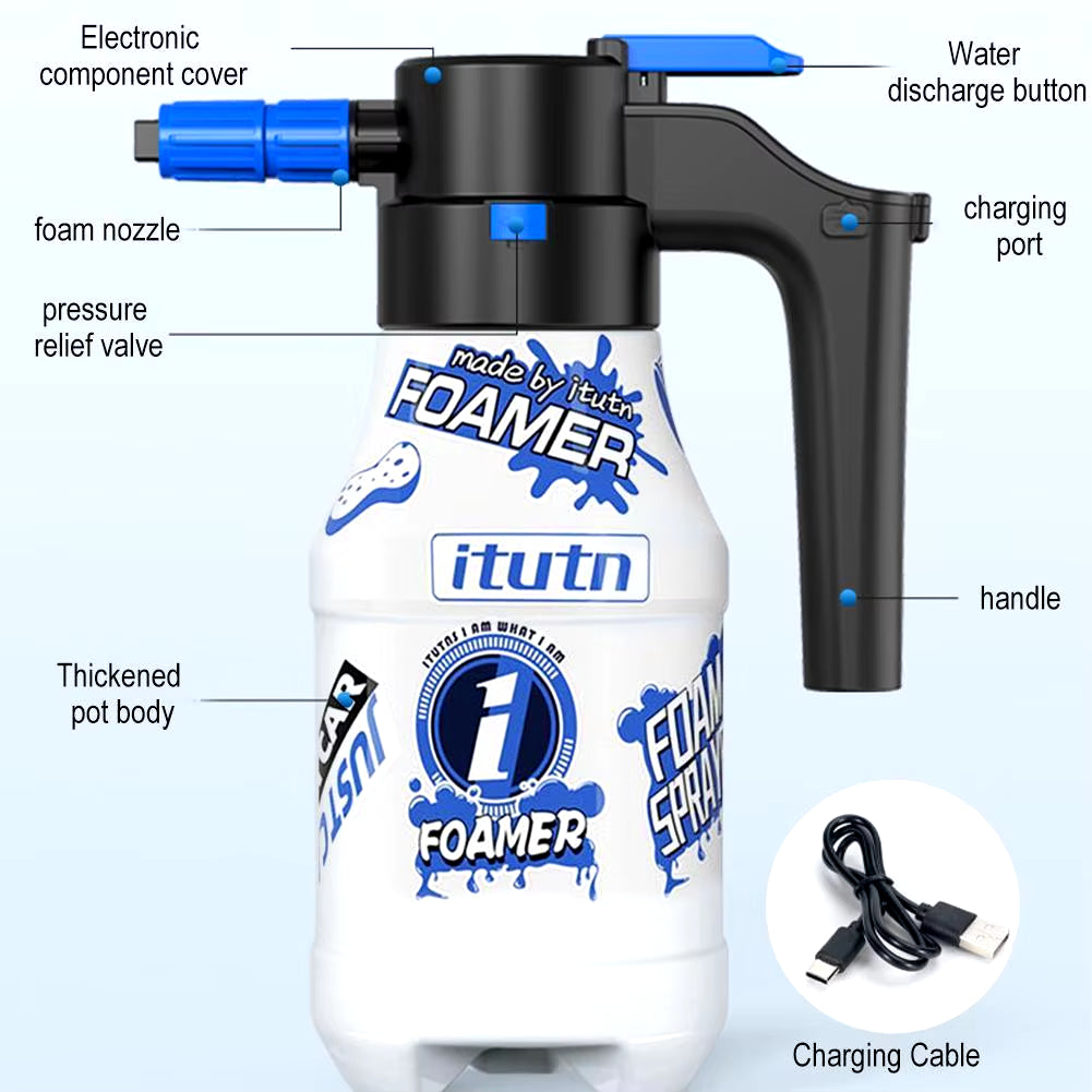 Electric Foam Sprayer for Car Wash Pro Snow Foam Cannon Generator Automatic Battery Powered Pressure Soap Sprayer for Car Care