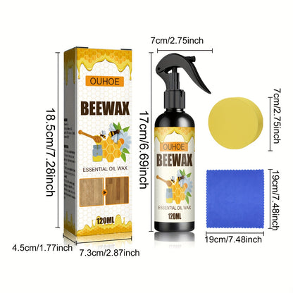 1set Furniture beeswax Spray set, beeswax spray for wood floor and furniture maintenance, polishing, waterproof, dry, crack, scratch repair, refurbished wax, cleaning supplies, household gadgets