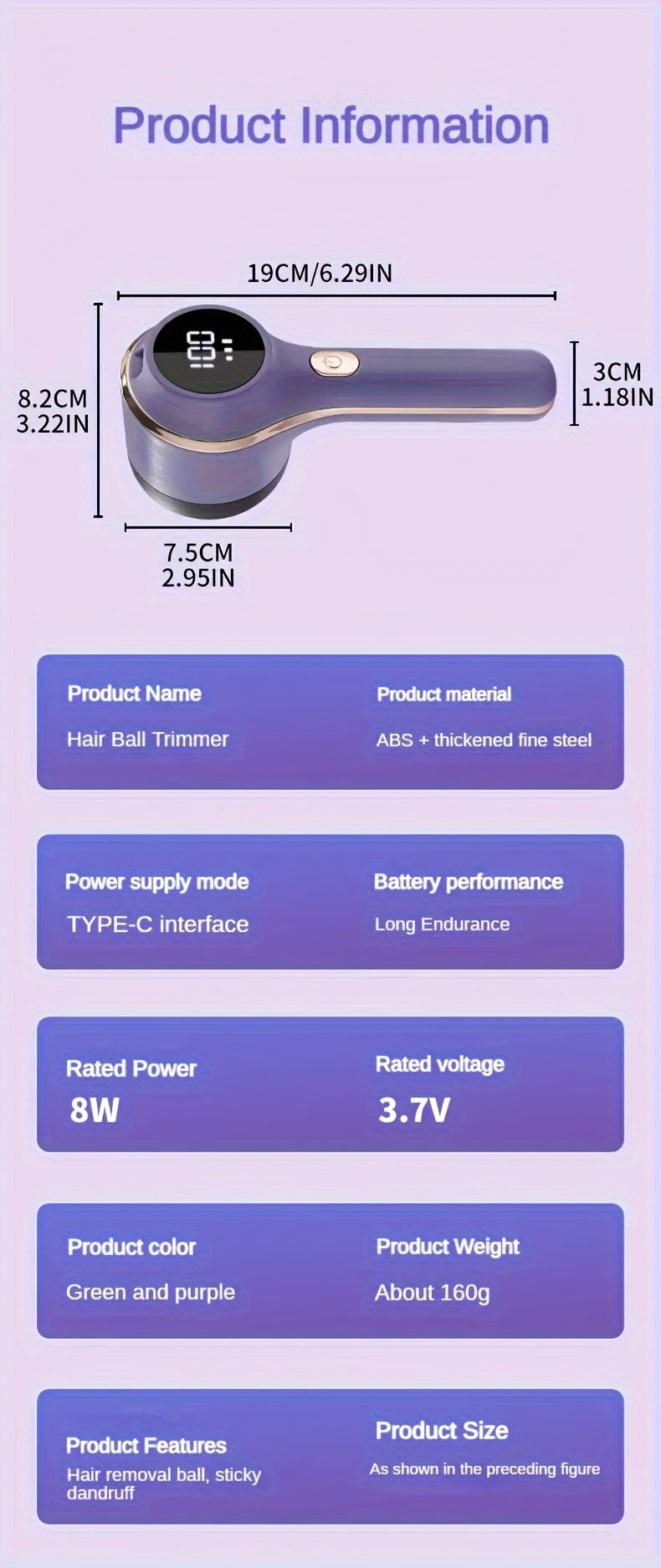 1set, Fabric Shaver, Electric Lint Remover, USB Rechargeable Sweater Shaver, Power Lint Shaver, LED Display, Fuzz Remover, Pilling Remover, Portable Hairball Trimmer For Clothes, Bedding, Furniture, Carpet, Sofa, Cleaning Sup